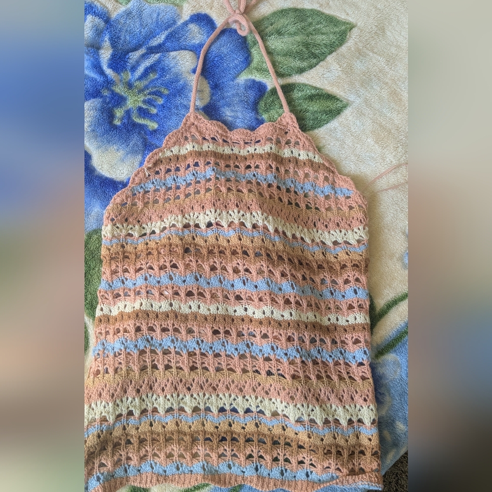 Crochet Halter Top Sz Small